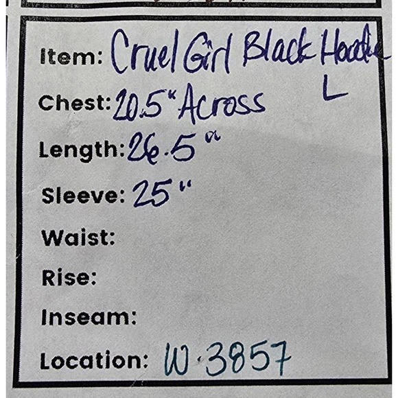 Cruel Girl Black Zip Hoodie Womens L Green White Spell Out Embroidery Western - Picture 8 of 8